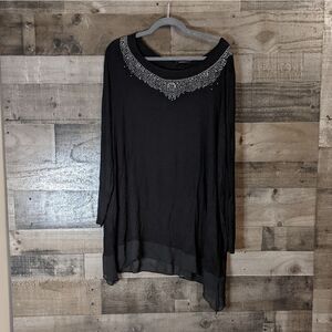 Esperanza Black Studded Tunic Top 3x NWT